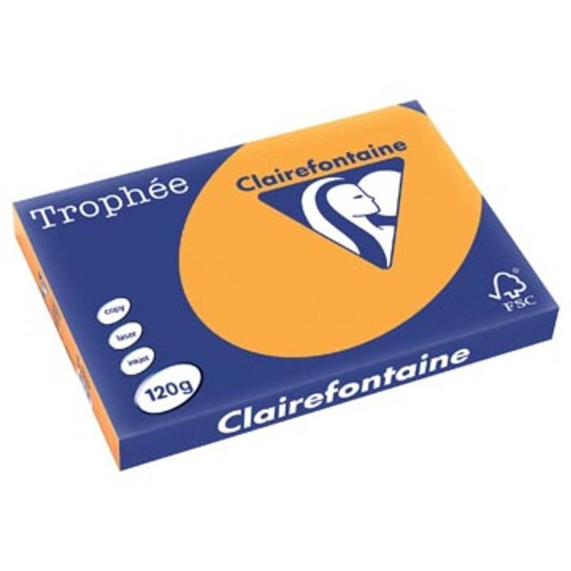 Foto van Clairefontaine trophée pastel a3 oranje, 120 g, 250 vel