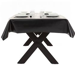 Foto van Buiten tafelkleed/tafelzeil zwart 140 x 250 cm rechthoekig - tafellakens