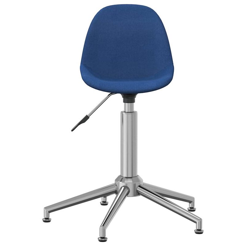 Foto van The living store draaibare eetstoelen - blauw - 43 x 45 x (72.5 - 97.5) cm - stof en verchroomd staal