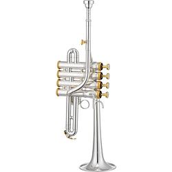 Foto van Xo 1700-rs (verzilverd goudmessing, vergulde versiering) bb/a piccolotrompet met koffer
