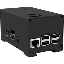 Foto van Joy-it joy-it aluminium behuizing geschikt voor serie: raspberry pi, strompi 3 incl. batterijvak, afneembare gpio-afdekking, incl. actieve koeler, incl.