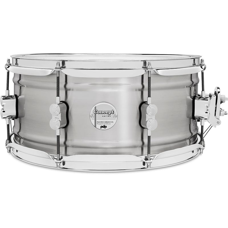 Foto van Pdp drums concept series brushed aluminum 14 x 6.5 inch snaredrum