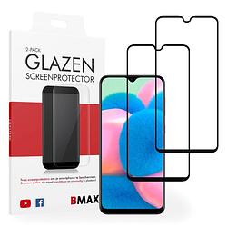 Foto van 2-pack bmax samsung galaxy a30s screenprotector - glass - full cover 2.5d - black