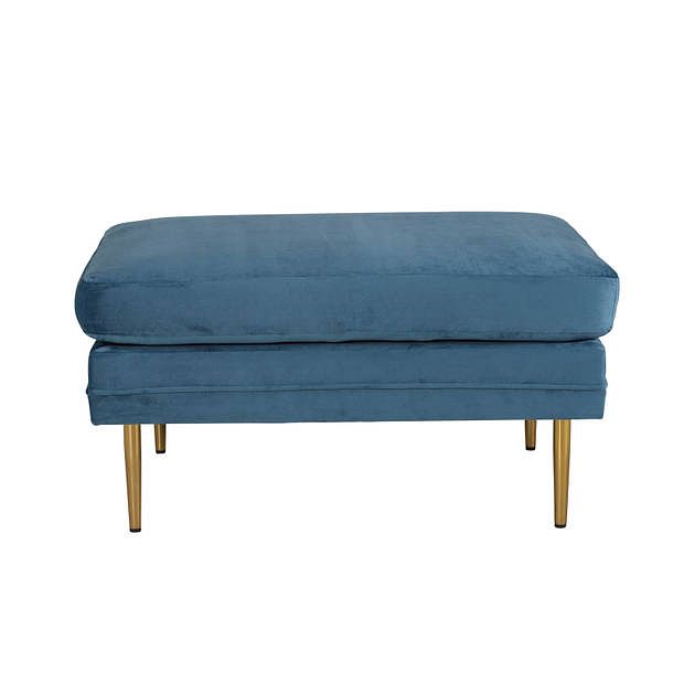 Foto van Boom poef, hocker velours blauw, messing.