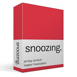 Foto van Snoozing stretch - topper - hoeslaken - 200x200/220/210 - rood