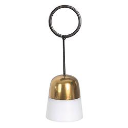 Foto van Moses sleutelhanger treklampje junior 3,3 cm goud/wit