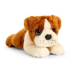 Foto van Keel toys pluche bruin/witte bulldog honden knuffel 25 cm - knuffel huisdieren