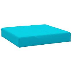 Foto van The living store palletkussen - 60 x 60 x 8 cm - oxford stof - zachte schuimvezel vulling - turquoise