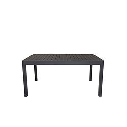 Foto van Marbella eettafel tuin incl. extra blad 160, 240 cm zwart, zwart.