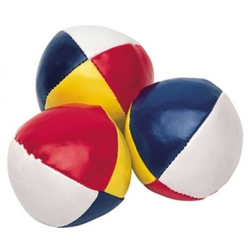 Foto van 3x gekleurde jongleerballen 6,5 cm - jongleervoorwerpen