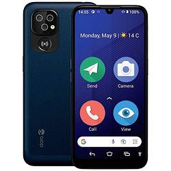 Foto van Doro 8200 plus dual-sim senioren smartphone ip54, met laadstation, met nfc, sos-knop, sos-functie donkerblauw