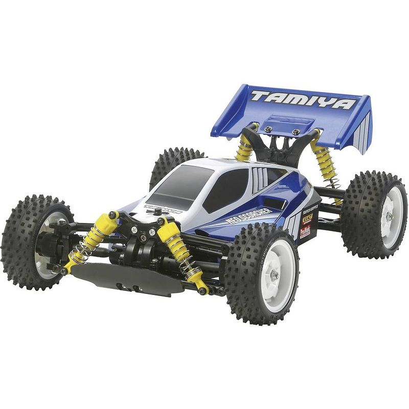 Foto van Tamiya neo scorcher brushed 1:10 rc auto elektro buggy 4wd bouwpakket