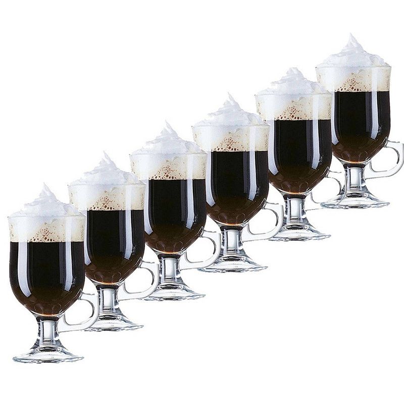 Foto van 6x irish coffee glazen transparant 240 ml opal - koffie- en theeglazen