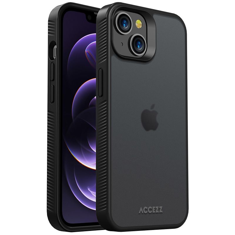 Foto van Accezz rugged frosted backcover iphone 14 telefoonhoesje zwart