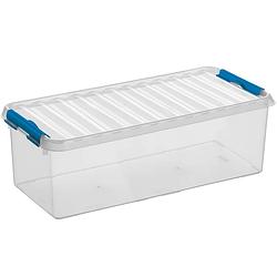 Foto van Sunware - q-line opbergbox 9,5l transparant blauw - 48,5 x 19 x 14,7 cm