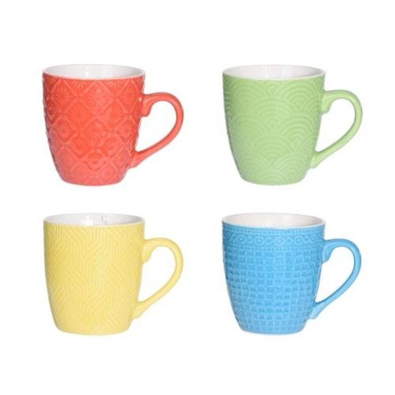 Foto van Orange85 - koffiemokken set - porselein - multicolor - 240 ml