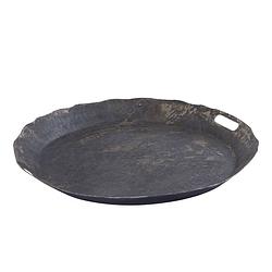 Foto van Ptmd semin silver alu round rustic tray wavy edge l