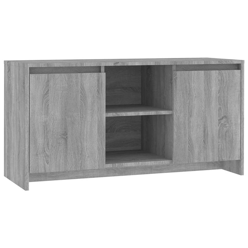 Foto van The living store tv-meubel - stereokast - 102 x 37.5 x 52.5 cm - grijs sonoma eiken