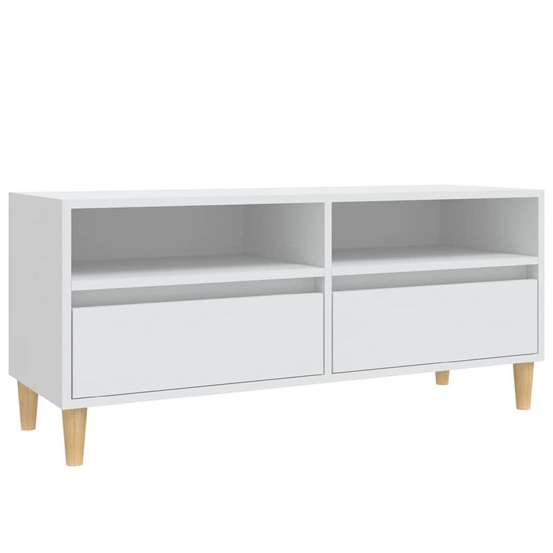 Foto van The living store tv-kast classic - hout - 100 x 34.5 x 44.5 cm - wit