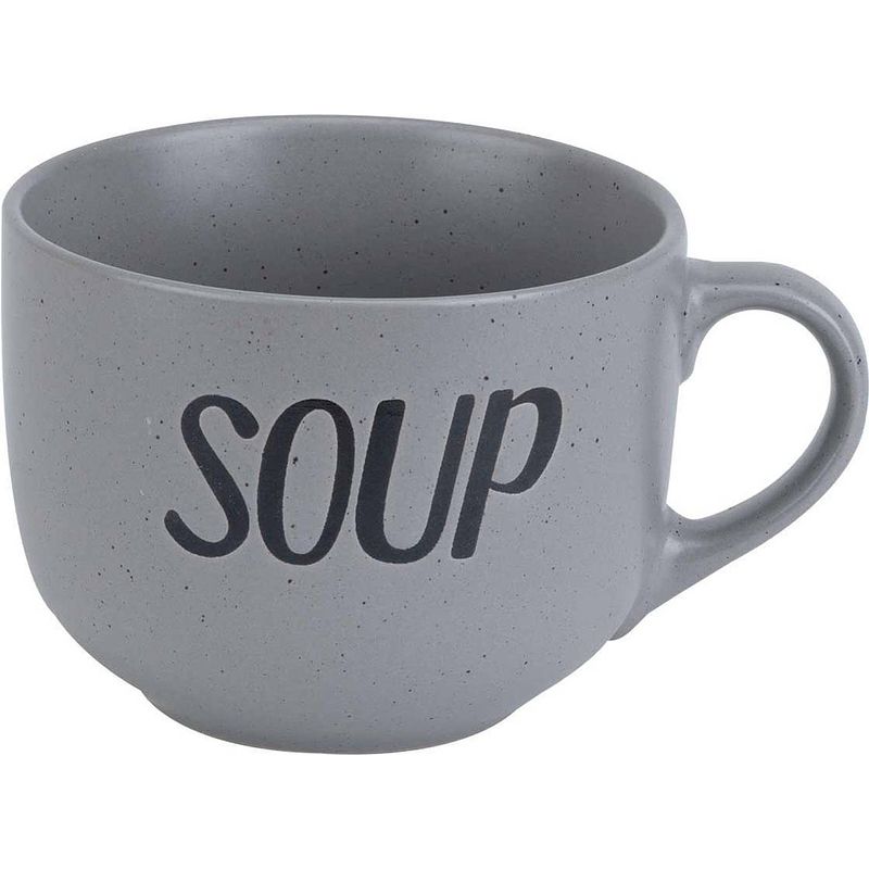 Foto van Cosy&trendy soepkom 'ssoup's met een oor - 51 cl - grijs - set-6