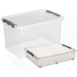 Foto van Sunware opslagboxen met deksel - 2x stuks - kunststof - 60 l en 62 l - opbergbox