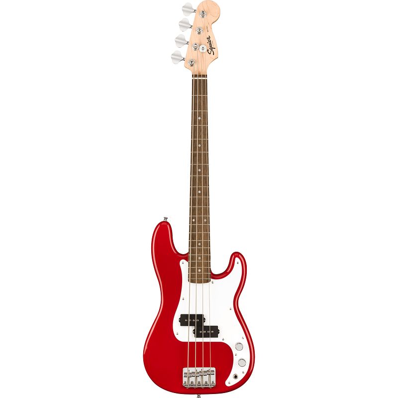 Foto van Squier mini precision bass dakota red kinderbasgitaar / reisbasgitaar