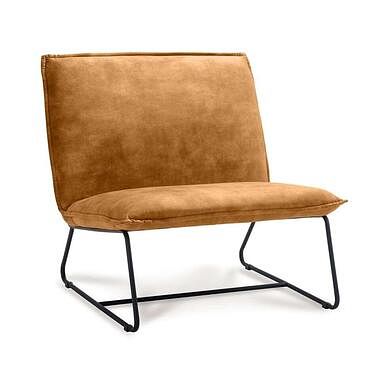 Foto van Fauteuil cooper xl - velvet - cognac - leen bakker