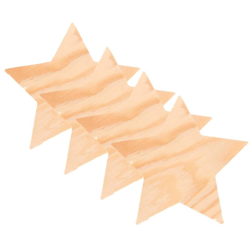 Foto van 8x stuks houten hobby sterren 8 cm - hobbydecoratieobject