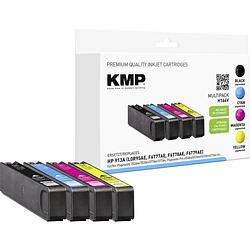 Foto van Kmp inkt combipack vervangt hp hp 913a compatibel combipack zwart, cyaan, magenta, geel h164v 1750,4005