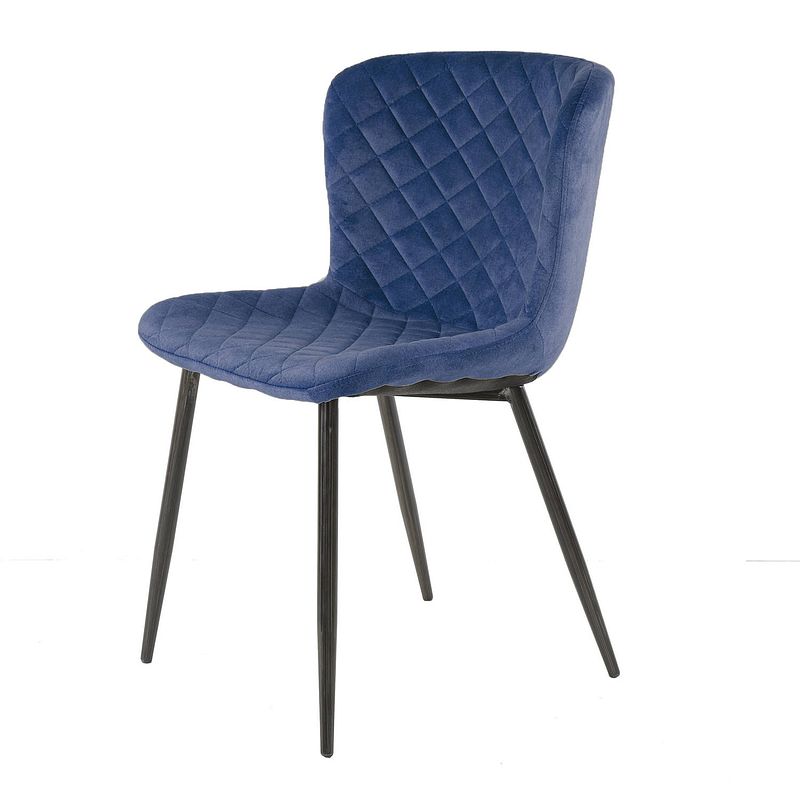 Foto van Set van 4 eetkamerstoelen velvet blauw