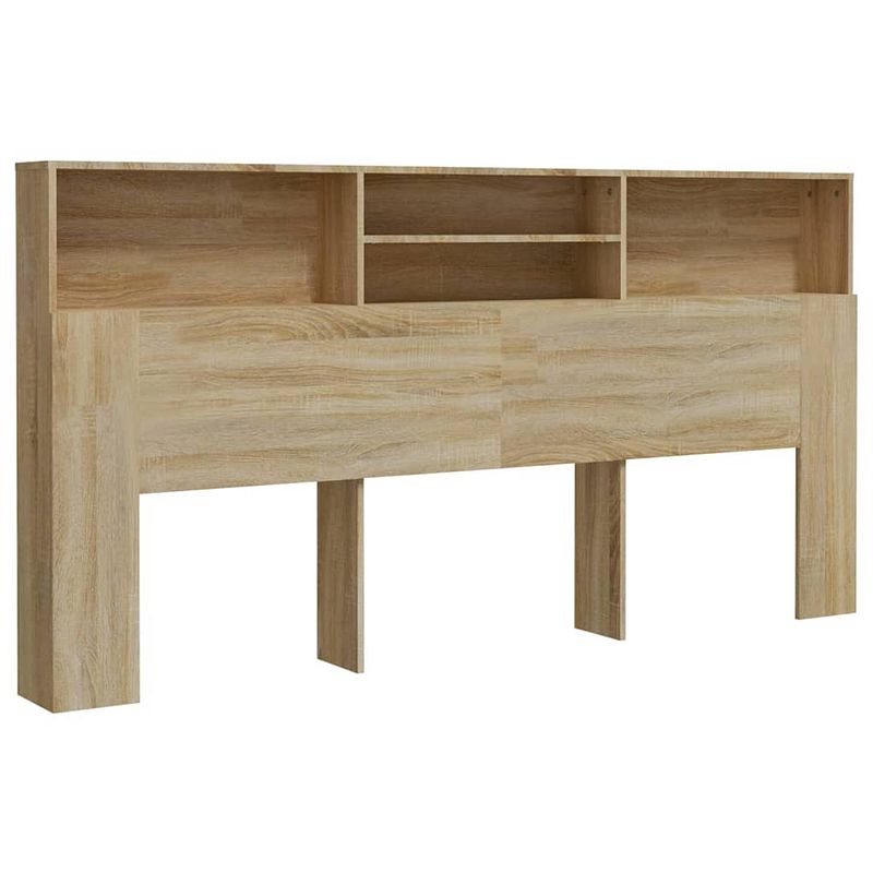 Foto van The living store hoofdbordkast - sonoma eiken - 200 x 19 x 103.5 cm - stevig frame