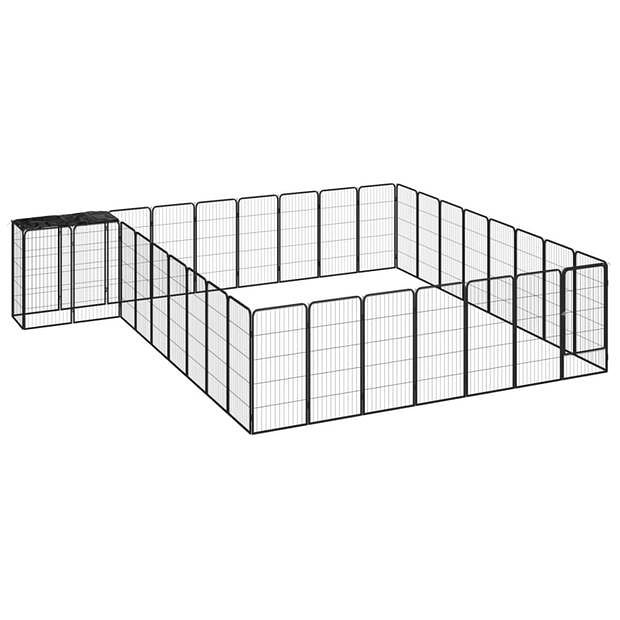 Foto van Vidaxl hondenkennel 34 panelen 50x100 cm gepoedercoat staal zwart