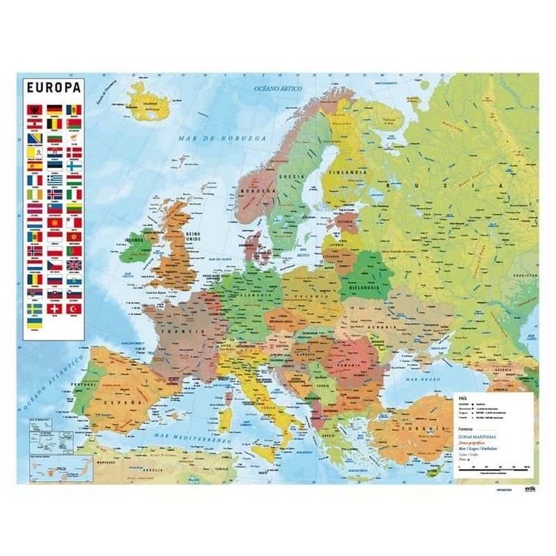 Foto van Grupo erik map of europe poster 50x40cm