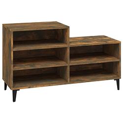 Foto van The living store schoenenkast - compact - gerookt eiken - 102 x 36 x 60 cm