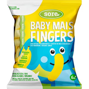 Foto van Sore baby mais fingers bananen smaak 6m+ 35g bij jumbo