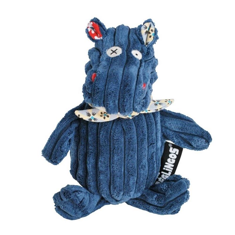 Foto van Les deglingos knuffel nijlpaard blauw 22 cm