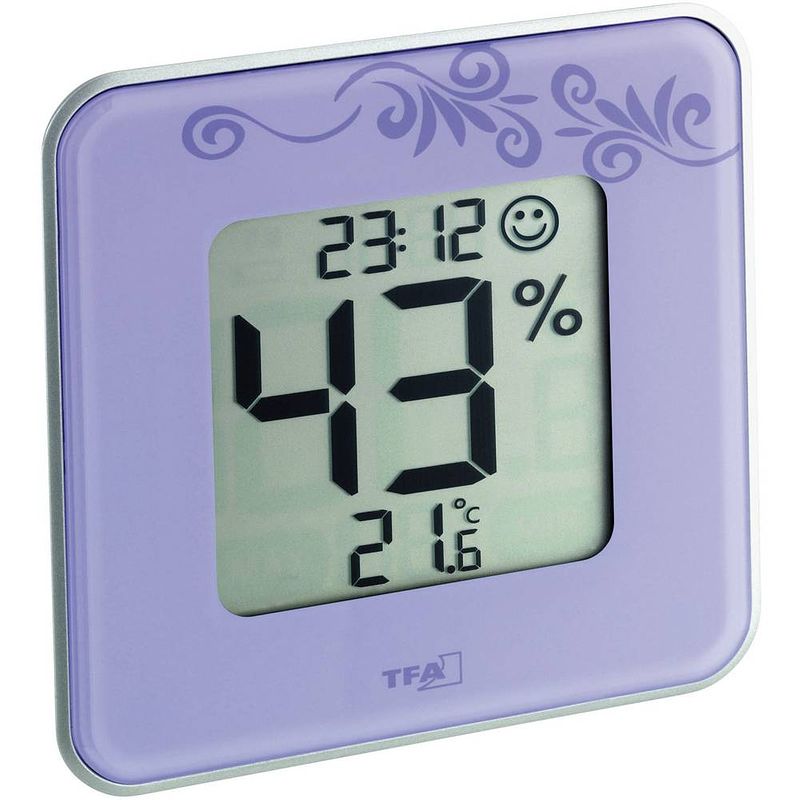 Foto van Tfa dostmann style thermo- en hygrometer lila