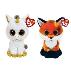 Foto van Ty - knuffel - beanie boo'ss - pegasus unicorn & fox