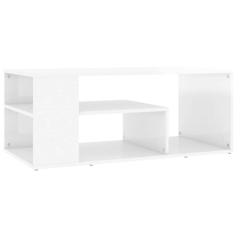 Foto van The living store woonkamertafel - salontafel - 100 x 50 x 40 cm - hoogglans wit