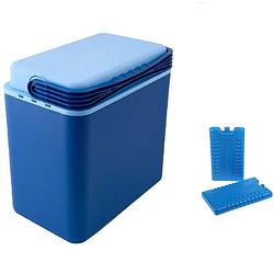 Foto van Koelbox donkerblauw 24 liter 39 x 25 x 40 cm incl. 2 koelelementen - koelboxen
