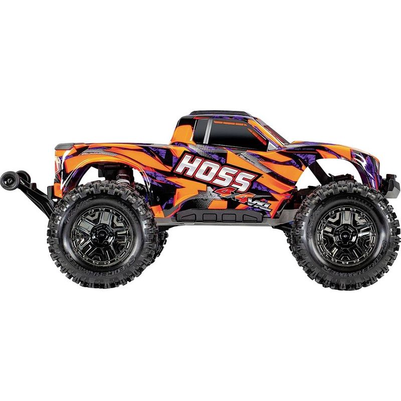 Foto van Traxxas hoss oranje brushless 1:10 rc auto elektro monstertruck 4wd 2,4 ghz