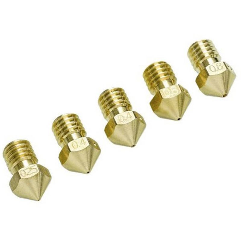 Foto van Ultimaker gemengd nozzle pack geschikt voor: ultimaker 2+, ultimaker 2 extended+ um2+ nozzle pack 0.25 2x0.40 0.60 0.80 9528