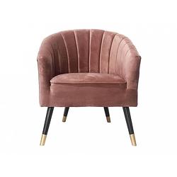 Foto van Leitmotiv fauteuil royal 70 x 71 x 80 cm fluweel/hout roze