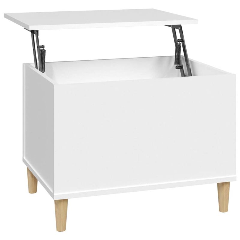 Foto van The living store salontafel lift top - eucalyptushout - 60 x 44.5 x 45 cm - wit