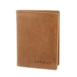 Foto van Landley leren creditcardetui pasjeshouder compact - 10 pasjes - anti-skim rfid - vintage hunter pull-up leer - bruin