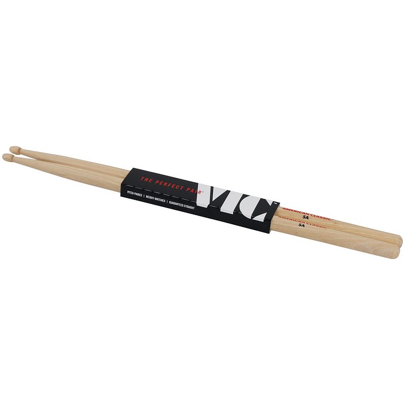 Foto van Vic firth american classic 5a drumstokken hickory met houten tip