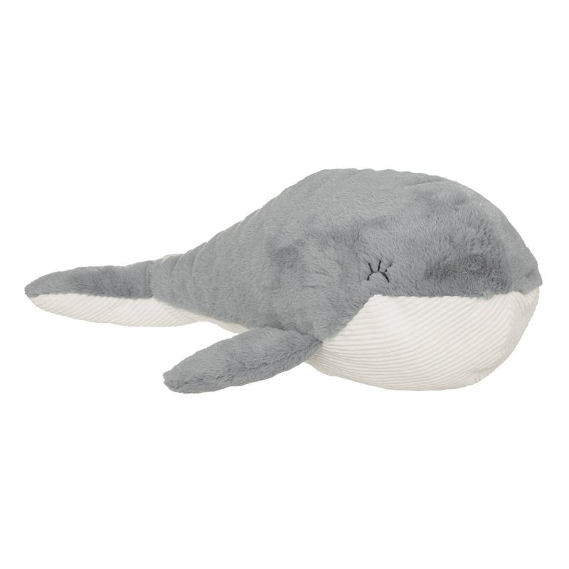 Foto van Atmosphera walvis knuffel van zachte pluche - blauw/grijs/wit - 64 cm - extra groot - knuffeldier