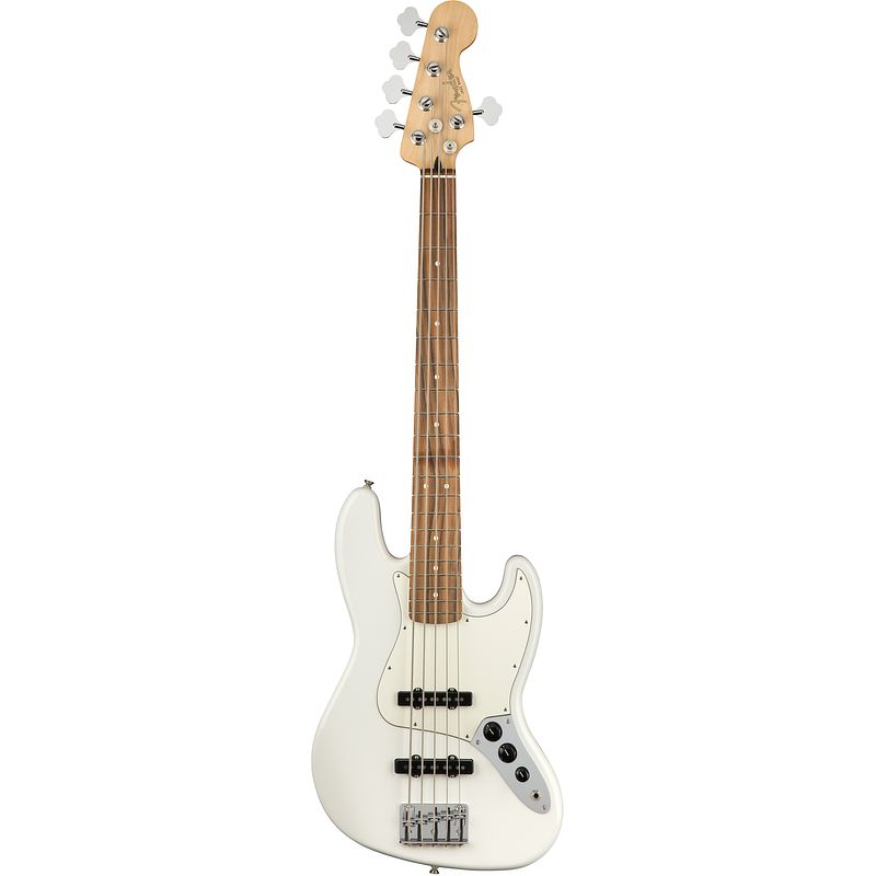 Foto van Fender player jazz bass v polar white pf