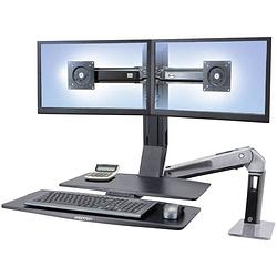 Foto van Ergotron workfit-a monitor-tafelbeugel 2-voudig 25,4 cm (10) - 61,0 cm (24) in hoogte verstelbaar, toetsenbordhouder, kantelbaar, zwenkbaar, roteerbaar