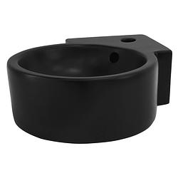 Foto van Wastafel ronde vorm 45x36x13 cm zwart keramisch ml design